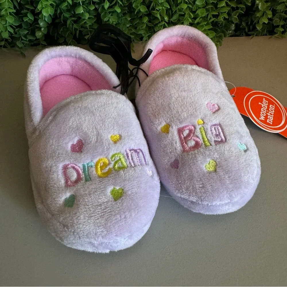Wonder Nation Toddler Size 9/10 Dream Big Putplr Aline Slipper NWT
